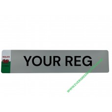 NUMBER PLATE FRONT WITH WELSH FLAG IDENTIFIER DRAGON 
